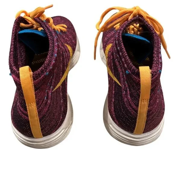 EUC Nike Lunar Flyknit Chukka Grand Purple Laser Orange